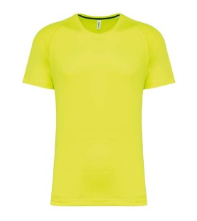 Pánské triko (MEN'S RECYCLED ROUND NECK SPORTS T-SHIRT) > žlutá (fluorescent) > M