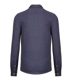 Pánská košile (Kariban "LONG SLEEVE JACQUARD KNIT SHIRT")>modrá (jacquard)>XL