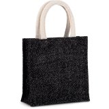 Brašna (KIMOOD JUTE CANVAS TOTE SHOPPING BAG - SMALL) > černá/stříbrná