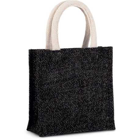 Brašna (KIMOOD JUTE CANVAS TOTE SHOPPING BAG - SMALL) > černá/stříbrná