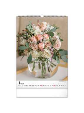 Nástěnný kalendář (Kytice 2026) - 33 x 46 x 1 cm