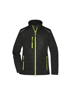 Dámská bunda (JN Ladies Hybrid Jacket)>černá / žlutá (neon)>4XL