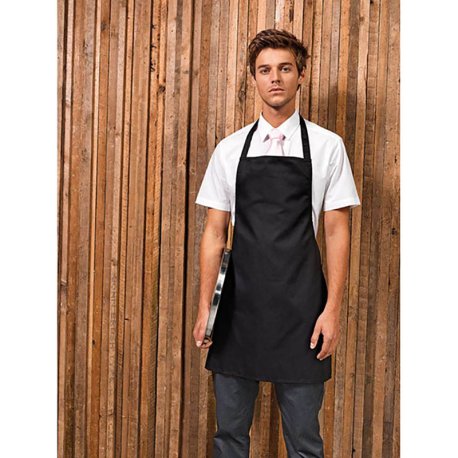 Unisex zástěra(PREMIER ESSENTIAL BIB APRON)>černá