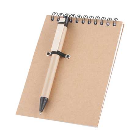 Zápisník s kuličkovým perem z recyklovaného papíru > přírodní