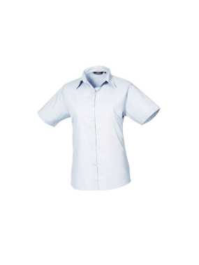 Dámská košile (PREMIER LADIES 'SHORT SLEEVE poplin Blouse)>modrá (light)>2XS