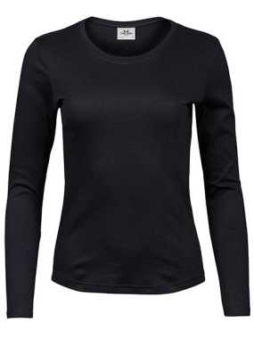 Dámské triko (Tee Jays Womens Long Sleeve Interlock Tee) > černá > L
