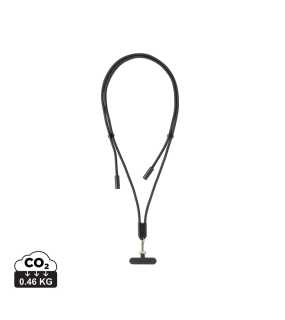 Nastavitelný telefonní popruh LoopAmp 60W z RCS RPET > černá