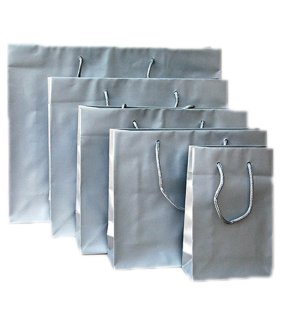 Papírová taška> stříbrná> 380x130x310mm