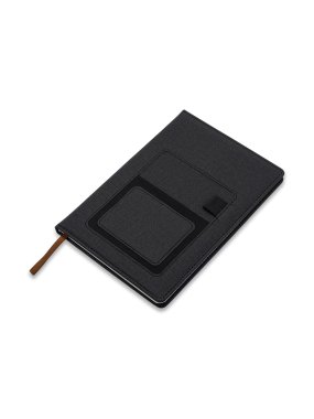 Linajkový zápisník s kapsou > černá