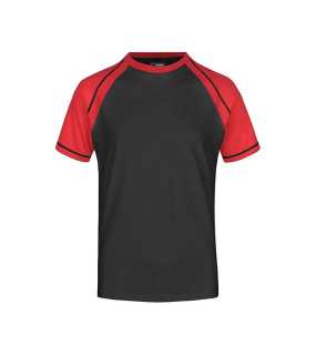 Pánské tričko (JN Men's Raglan-T)>černá / červená>M
