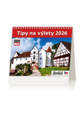 Stolní kalendář Tipy na výlety 2026, 17,1 x 13,9 cm