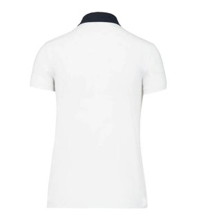Dámská polokošile (Kariban "LADIES' TWO-TONE JERSEY POLO") > bílá / modrá (navy) > M