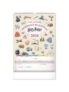 Nástěnný kalendář (Rodinný plánovací Harry Potter 2026) - 33 x 46 x 1 cm
