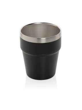 Hrnek s dvojitou stěnou Clark 300ml z RCS recykl. oceli > černá