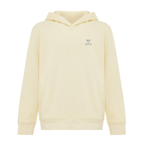 Dětská mikina s bočními kapsami Iqoniq Yengo z rec. bavlny > žlutá (cream) > 11-12