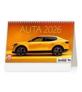 Stolní kalendář Auta 2026, 22,6 x 13,9 cm