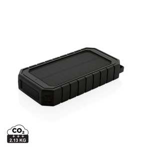 Bezdrátová solární powerbanka 10000mAh 10W z RCS rec. plastu > černá