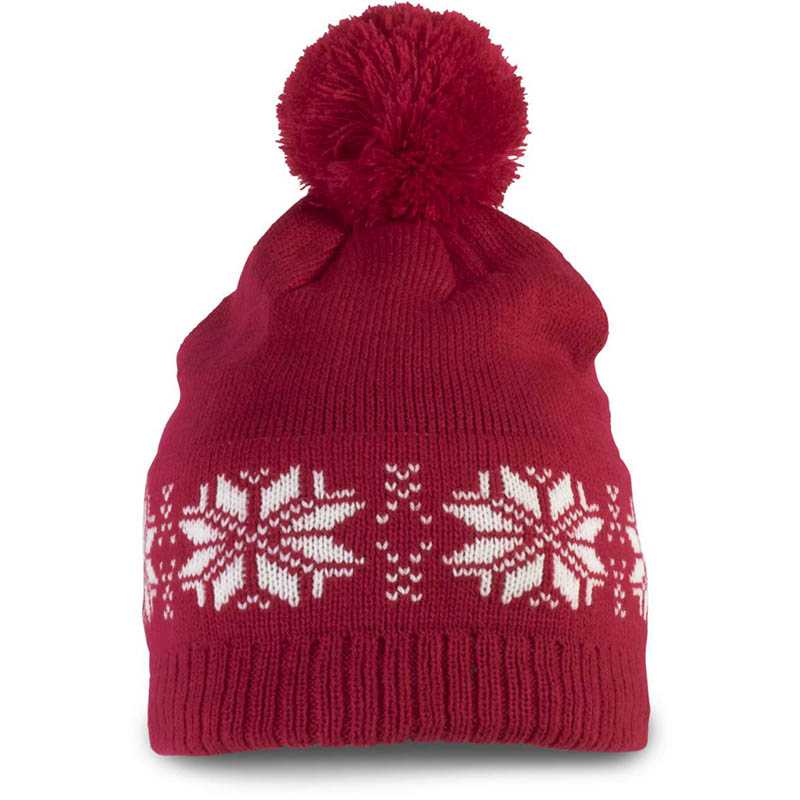 Zimní čepice (K-UP FAIR ISLE KNIT BEANIE X-MAS)> červená (cherry)