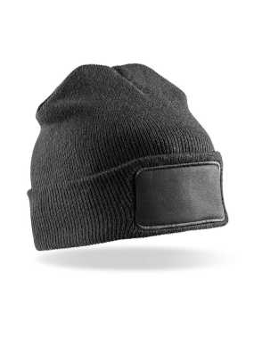 Zimní čepice (RESULT W / E Double Knit Thinsulate ™ Printers Beanie)>černá