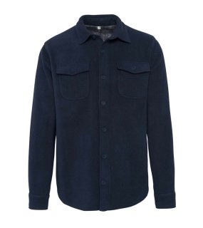 Pánská košile (Kariban SHERPA-LINED FLEECE OVERSHIRT) > modrá (navy) / šedá (storm) > M