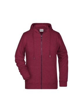 Dámská mikina(JN Ladies Zip Hoody)>červená (burgundy melange)>L