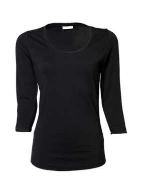 Dámské triko (Tee Jays Womens Stretch 3/4 Sleeve Tee) > černá > 3XL
