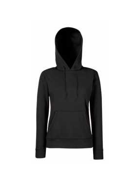 Dámská mikina (FRUIT OF THE LOOM Lady-Fit Hooded Sweat )>černá>M