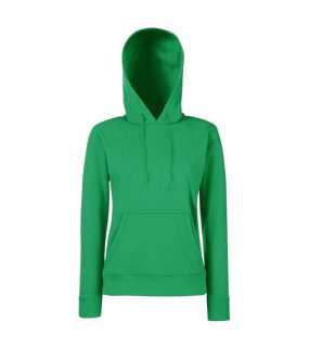 Dámská mikina (FRUIT OF THE LOOM Lady-Fit Hooded Sweat )>zelená (kelly)>XS