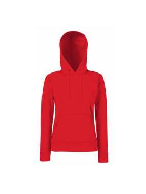 Dámská mikina (FRUIT OF THE LOOM Lady-Fit Hooded Sweat )>červená>XL