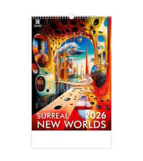 Nástěnný kalendář (Surreal New Worlds 2026) - 33,4 x 55,5 cm