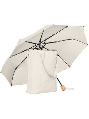 Skládací deštník (FARE Mini umbrella ÖkoBrella Shopping) > přírodní / bílá