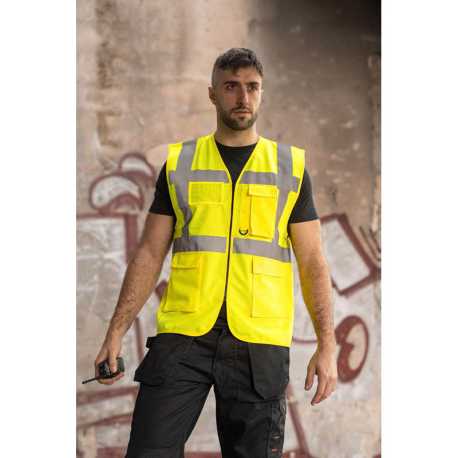 Unisex vesta(KORNTEX SAFETY VEST - MULTIFUNCTIONAL WITH POCKETS)>červená>M