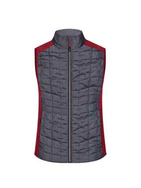 Dámská vesta (JN Ladies Knitted Hybrid Vest)>červená (melange) / šedá (anthracite)>M