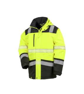 Pánská bunda (RESULT Printable Softshell Safety Coat)>žlutá / černá>XL