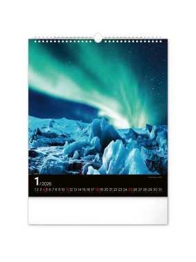 Nástěnný kalendář (Polární záře 2026) - 30 x 34 x 1 cm