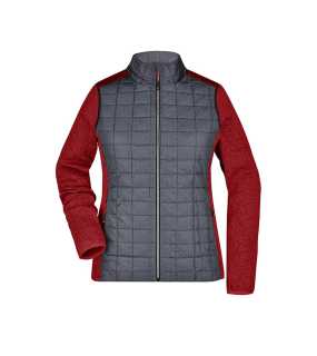 Dámská bunda (JN Ladies Knitted Hybrid Jacket)>červená (melange) / šedá (anthracite)>M