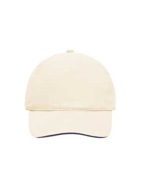 5 panelová kšiltovka (MB 5 Panel Sandwich Cap)>přírodní / modrá (navy)