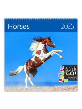 Nástěnný kalendář (Horses 2026) - 30 x 30 cm