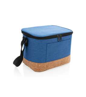 Dvoubarevná chladící taška s korkovým detailem  > modrá