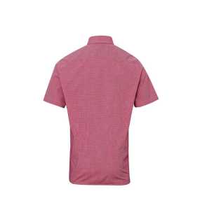 Pánská košile(PREMIER MENS MICROCHECK(GINGHAM) SHORT SLEEVE SHIRT - COTTON)>červená/bílá>L