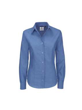 Dámská košile (B&C OXFORD LSL/WOMEN)>modrá (chip)>2XL