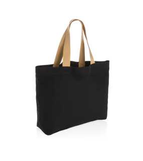 Nebarvená velká taška Impact z 240g recykl. canvas AWARE > černá