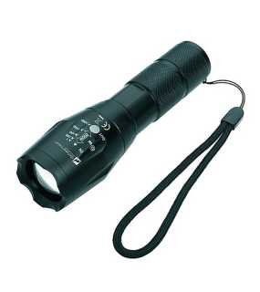 Dobíjecí kovová outdoorová baterka "SCHWARZWOLF" > černá