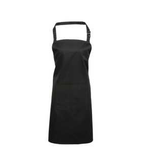 Unisex zástěra(PREMIER ‘COLOURS’ BIB APRON WITH POCKET)>černá