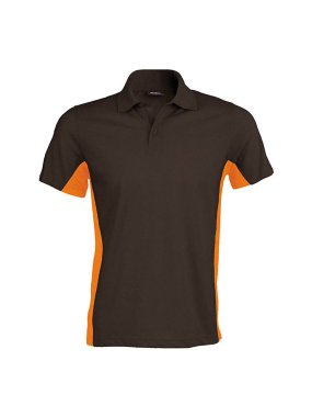 Unisex polokošile(KARIBAN FLAG SS POLO SHIRT)>šedá (dark) / oranžová>S