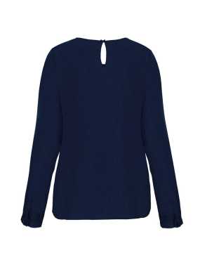 Dámská halenka (KARIBAN LADIES' LONG-SLEEVED CREPE BLOUSE) > modrá(deep sea) > 38