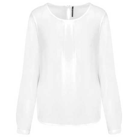 Dámská halenka (KARIBAN LADIES' LONG-SLEEVED CREPE BLOUSE) > bílá (off) > 42