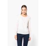 Dámská halenka (KARIBAN LADIES' LONG-SLEEVED CREPE BLOUSE) > bílá (off) > 42