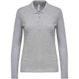 Dámská polokošile (KARIBAN LADIES 'PIQUÉ LONG SLEEVE POLO SHIRT)>šedá (oxford)>XS