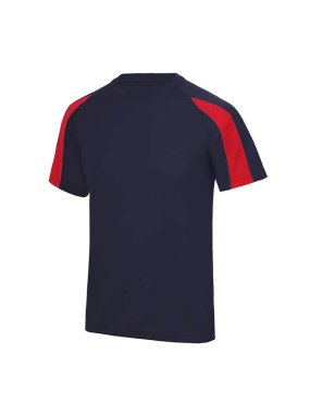 Pánské triko (Just Cool CONTRAST COOL T) > modrá (french navy) / červená (fire) > S